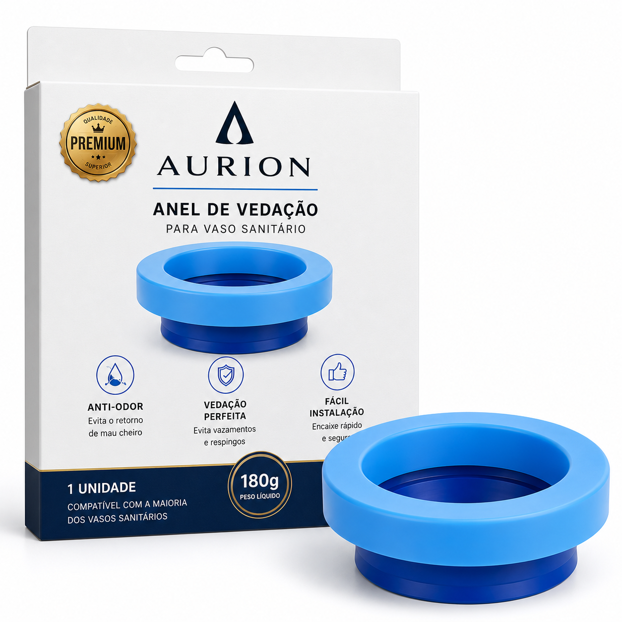 Embalagem e anel de vedação Aurion para vaso sanitário